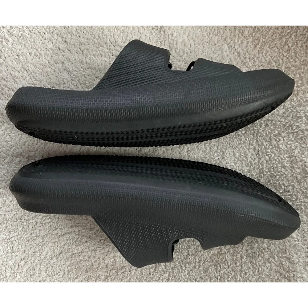 Kids Black Double Buckle Slides Sandals‎ Beach Pool Comfort Slides Size 36-37